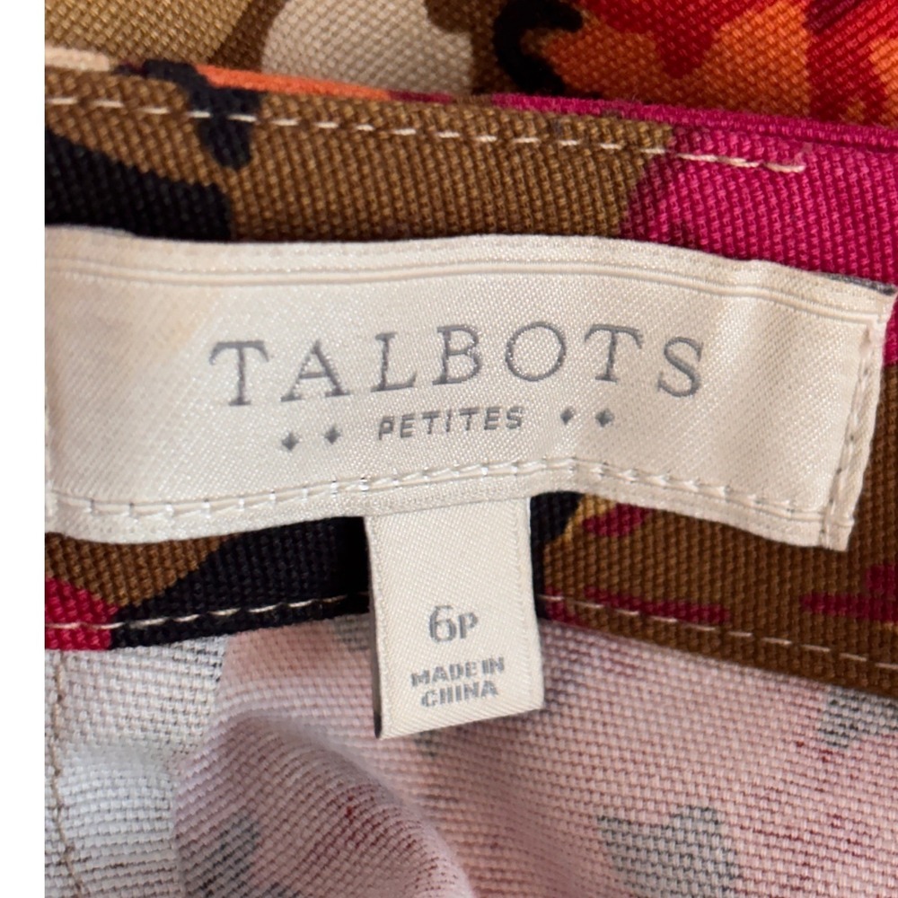 Talbots Womens Skirt 6P Multicolor Floral Cotton Blend Mod Retro Pencil Office - Picture 6 of 7